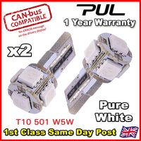 2x W5W 501 CANBUS 5 SMD LED SIDELIGHT BULBS FORD FOCUS Mk 2 2 ST 225 XENON WHITE