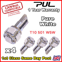 2 - 10 x ERROR FREE CANBUS W5W T10 501 LED SIDE LIGHT BULB 5 SMD - HID WHITE