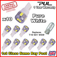 ERROR FREE CANBUS T10 501 W5W 6 LED 5630 SMD CREE side light bulbs PURE WHITE