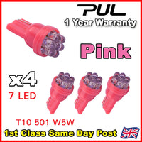 4 X 7 LED 501 T10 W5W SIDELIGHT / NUMBER PLATE / INTERIOR BULBS