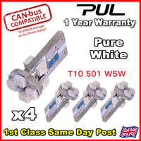 T10 CAR BULBS LED ERROR FREE CANBUS 8 SMD PURE WHITE W5W 501 SIDE LIGHT BULB