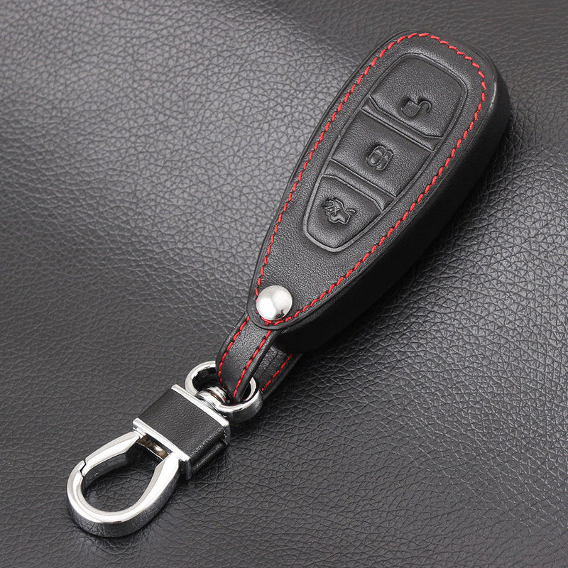 Leather Car Key Fob Case Remotes Cover for Ford Fiesta Focus