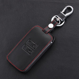 1X Black Car Leather Smart Key Cover Case Protector For Renault Kadjar 2016 / 2017