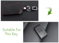 1X Black Car Leather Smart Key Cover Case Protector For Renault Kadjar 2016 / 2017